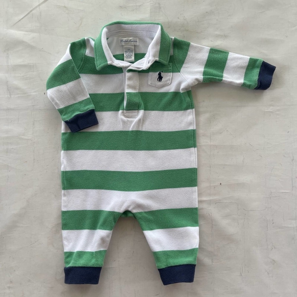[Ralph Lauren] one piece polo shirt and pant outfit baby size 6 months